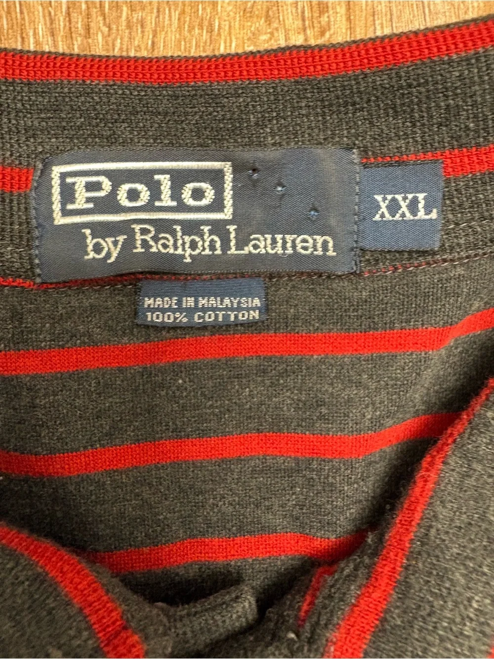 Ralph Lauren Black Polo with Red Stripes